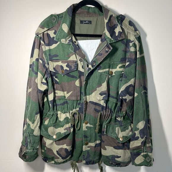 Sorella Girlz Tour Button Up Zippered Army Utility Soft Cotton Jacket - Picture 5 of 12